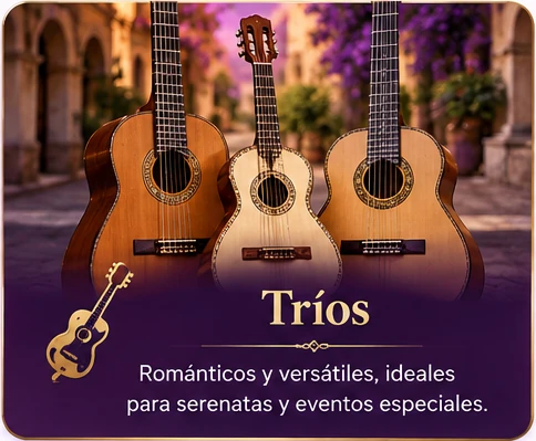 Tríos románticos: Boleros, requinto y canciones para dedicar.